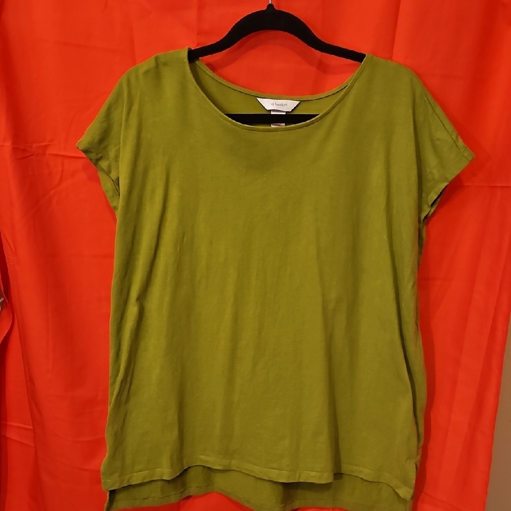 NWOT 1X CJ Banks Olive Green Short Sleeve Tee